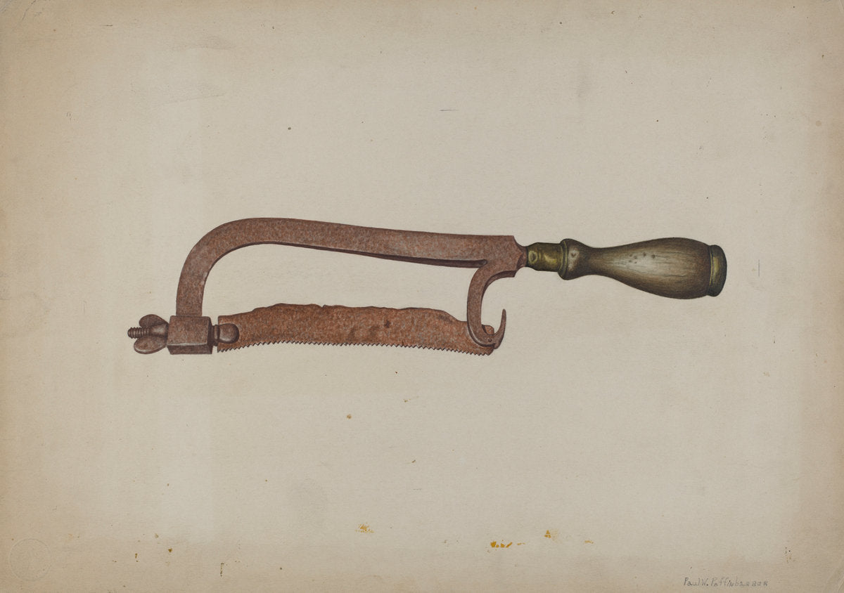 Hack Saw by Paul Poffinbarger (American, active c. 1935), 16X12"(A3)Poster Print