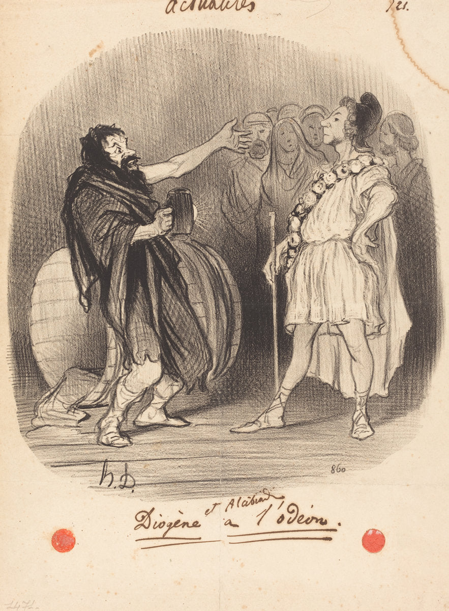 Diogène et Alcibiade a l'Odéon by Honoré Daumier (French, 1808 - 1879), 16X12"(A3)Poster Print