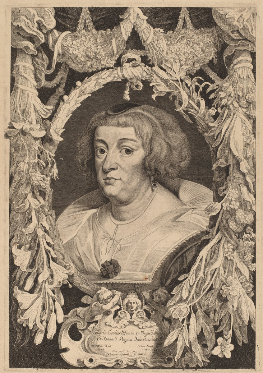 Marie de Medici by Pieter van Sompel and Attributed to Pieter Claesz Soutman after Sir Anthony van Dyck (Flemish, c. 1580 - 1657), 16X12"(A3)Poster Print