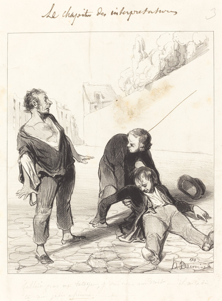 Fallait pas me tutoyer, j'suis dans... by Honoré Daumier (French, 1808 - 1879), 16X12"(A3)Poster Print