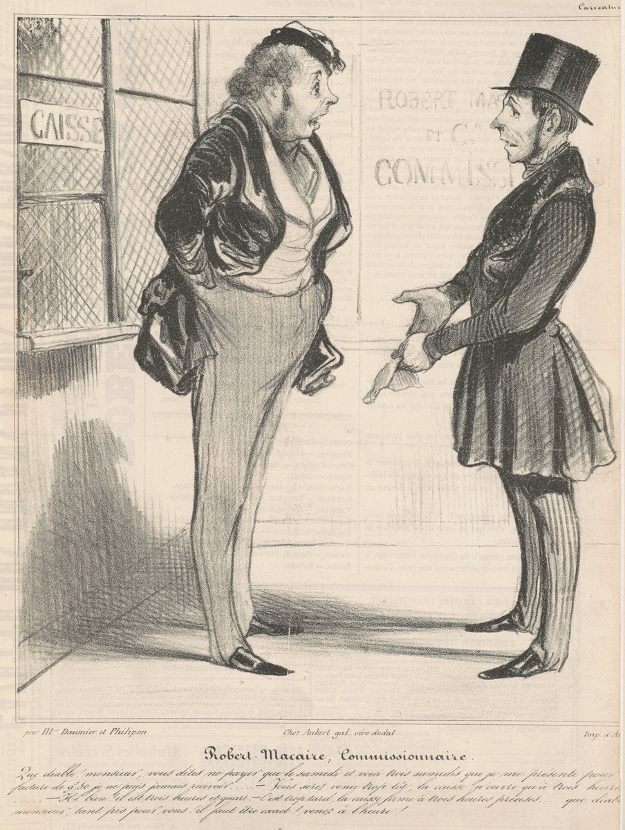 Robert Macaire commissionnaire by Honoré Daumier (French, 1808 - 1879), 16X12"(A3)Poster Print