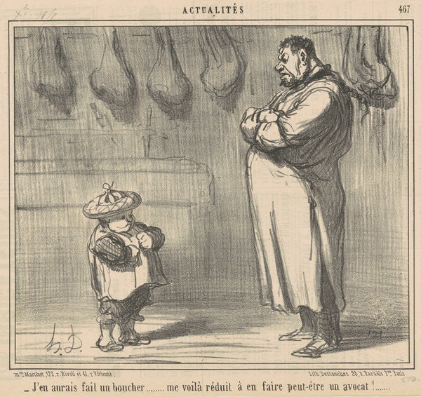 J'en aurais fait un boucher ... by Honoré Daumier (French, 1808 - 1879), 16X12"(A3)Poster Print