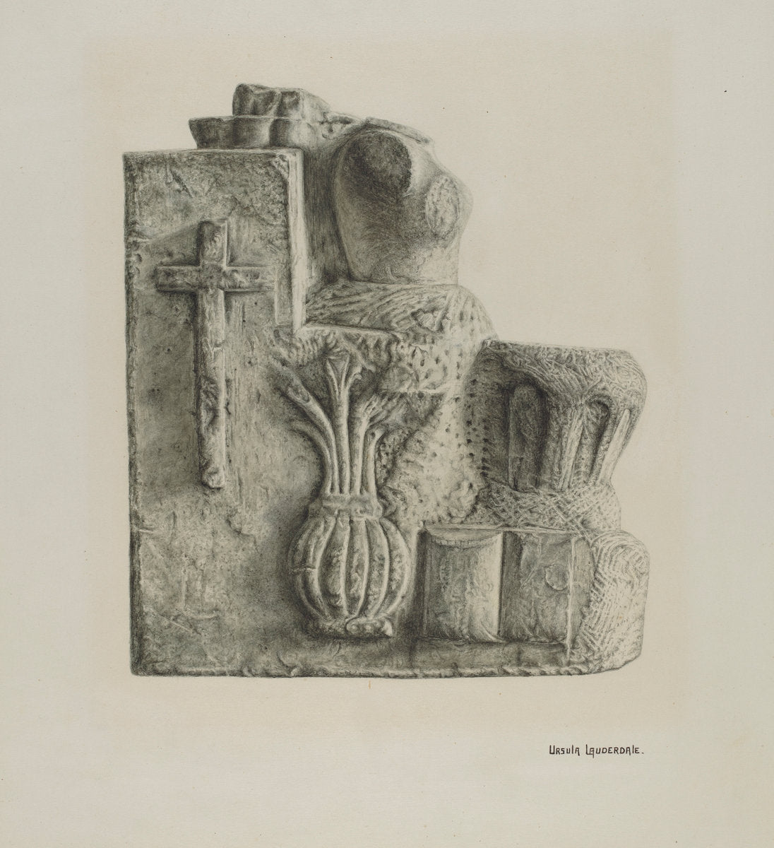 Limestone Font by Ursula Lauderdale (American, active c. 1935), 16X12"(A3)Poster Print