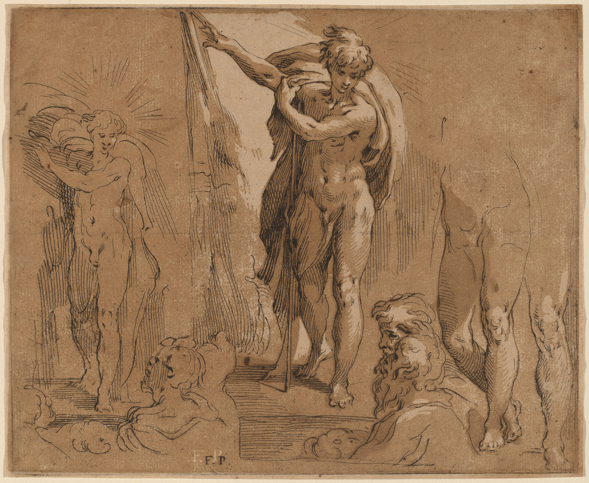Saint John the Baptist by Frederick Bloemaert after Parmigianino (Dutch, 1610 or after - 1669 or after), 16X12"(A3)Poster Print