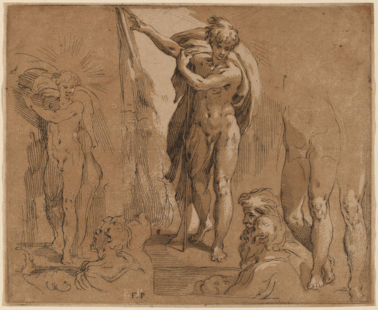 Saint John the Baptist by Frederick Bloemaert after Parmigianino (Dutch, 1610 or after - 1669 or after), 16X12"(A3)Poster Print