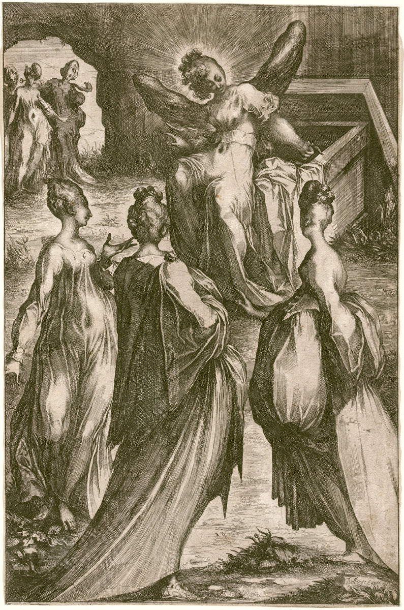 The Three Marys at the Tomb by Jacques Bellange (French, c. 1575 - died 1616), 16X12"(A3)Poster Print