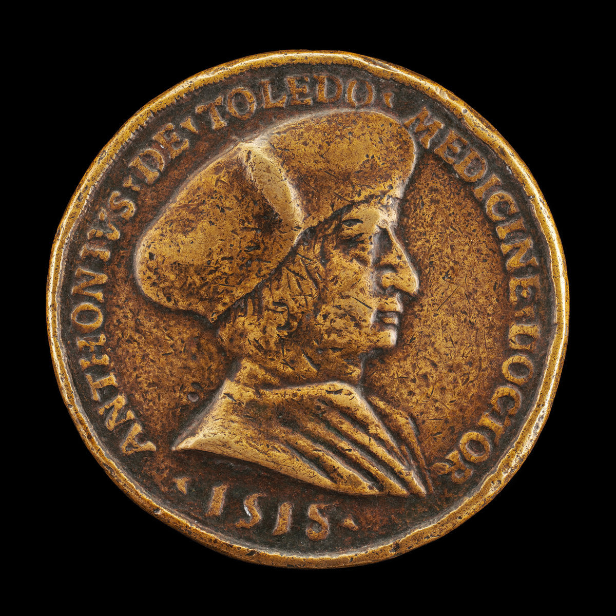 Antonio Gonzalo de Toledo, c. 1480/1483-1524, Physician at Lyon [obverse] by Medalist of 1518 (French, active 1518), 16X12"(A3)Poster Print