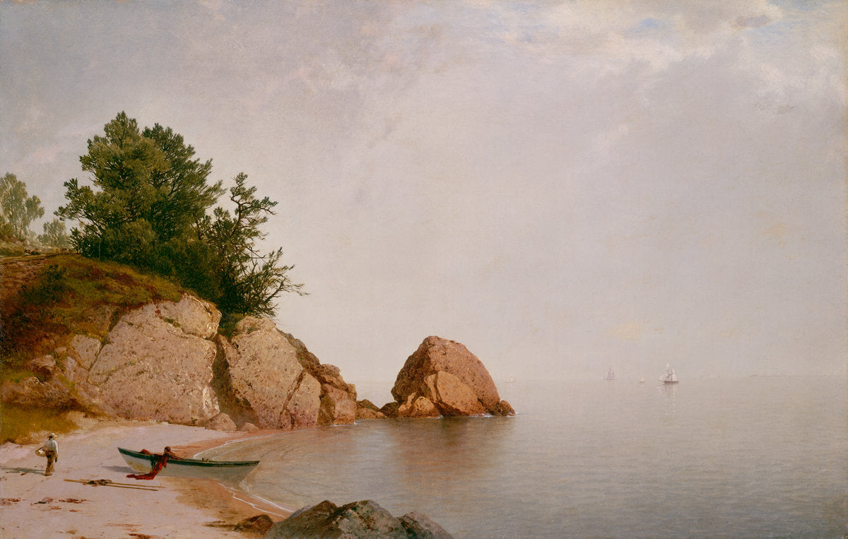 Beach at Beverly by John Frederick Kensett (American, 1816 - 1872), 16X12"(A3)Poster Print