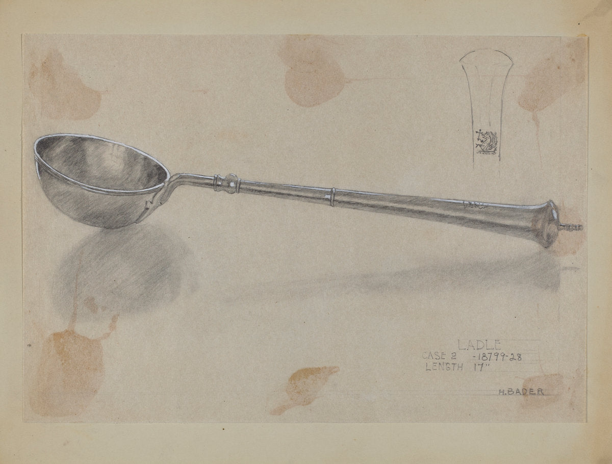 Silver Ladle by Herman Bader and Hester Duany (American, 1891 - 1964), 16X12"(A3)Poster Print