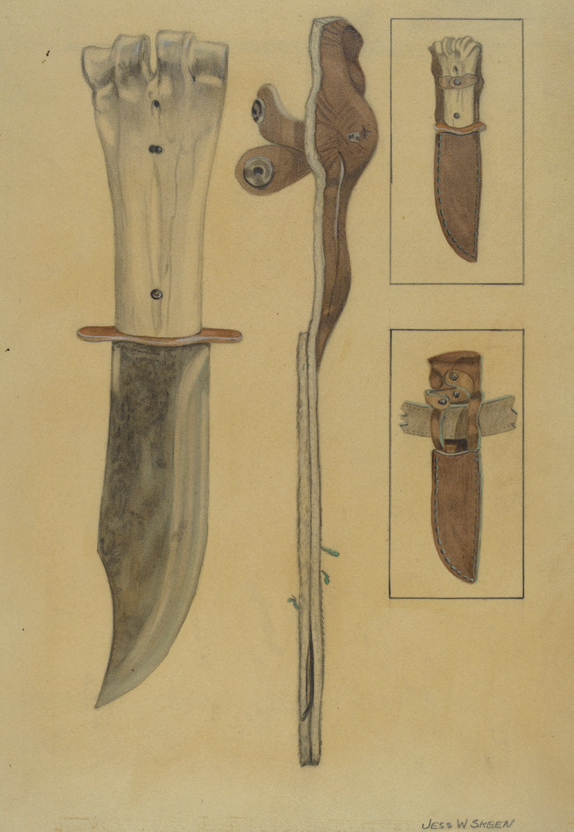 Sheath Knife by Jesse W. Skeen (American, active c. 1935), 16X12"(A3)Poster Print