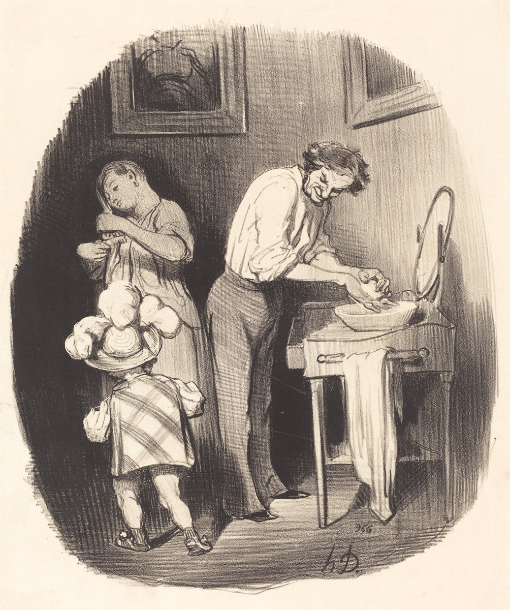 Qu'il est gentil comme ça, Dodore... by Honoré Daumier (French, 1808 - 1879), 16X12"(A3)Poster Print
