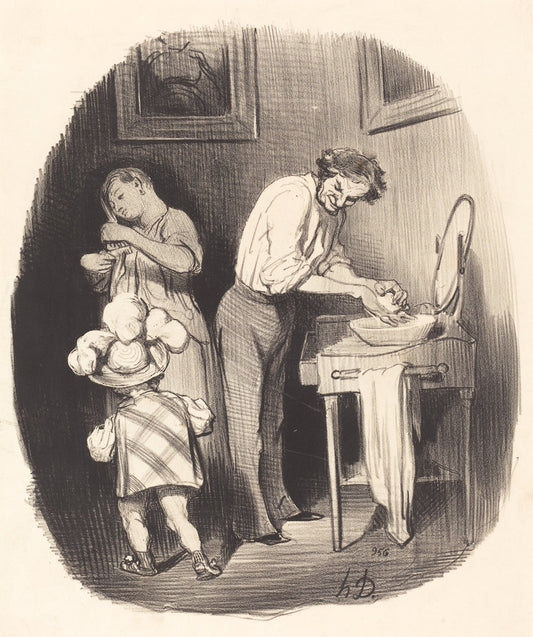 Qu'il est gentil comme ça, Dodore... by Honoré Daumier (French, 1808 - 1879), 16X12"(A3)Poster Print