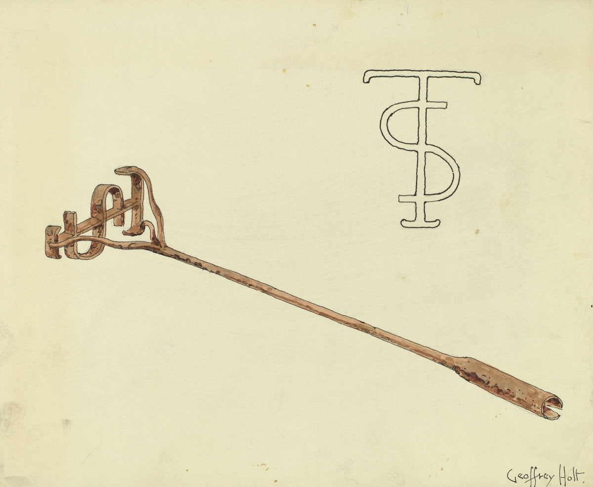 Branding Iron by Geoffrey Holt (American, active c. 1935), 16X12"(A3)Poster Print