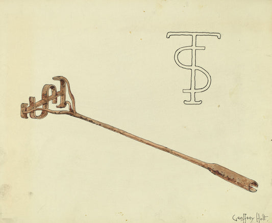 Branding Iron by Geoffrey Holt (American, active c. 1935), 16X12"(A3)Poster Print