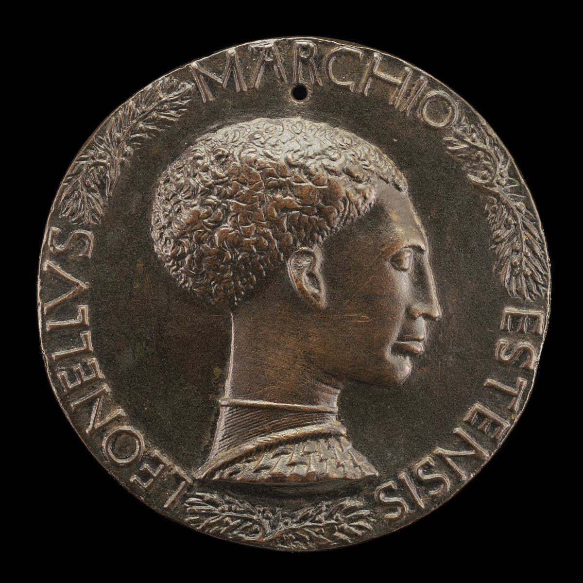 Leonello d'Este, 1407-1450, Marquess of Ferrara 1441 [obverse] by Pisanello (Veronese, c. 1395 - 1455), 16X12"(A3)Poster Print