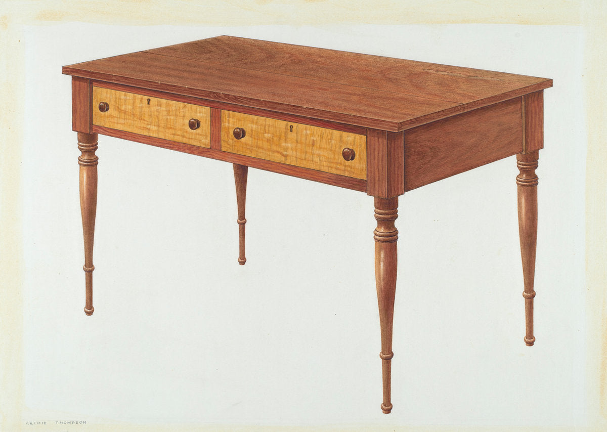 Bishop Hill: Tailor's Table by Archie Thompson (American, active c. 1935), 16X12"(A3)Poster Print