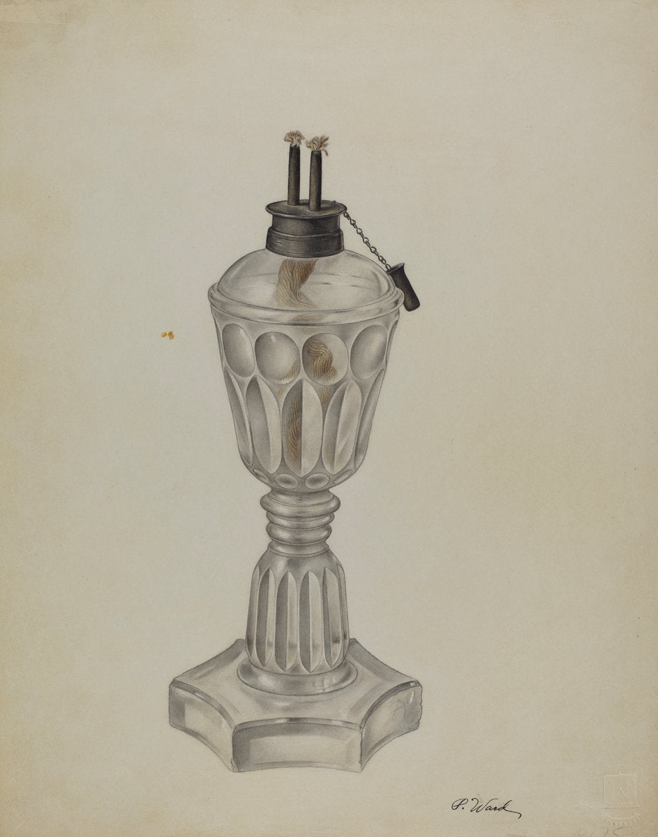 Camphene Lamp by Paul Ward (American, active c. 1935), 16X12"(A3)Poster Print