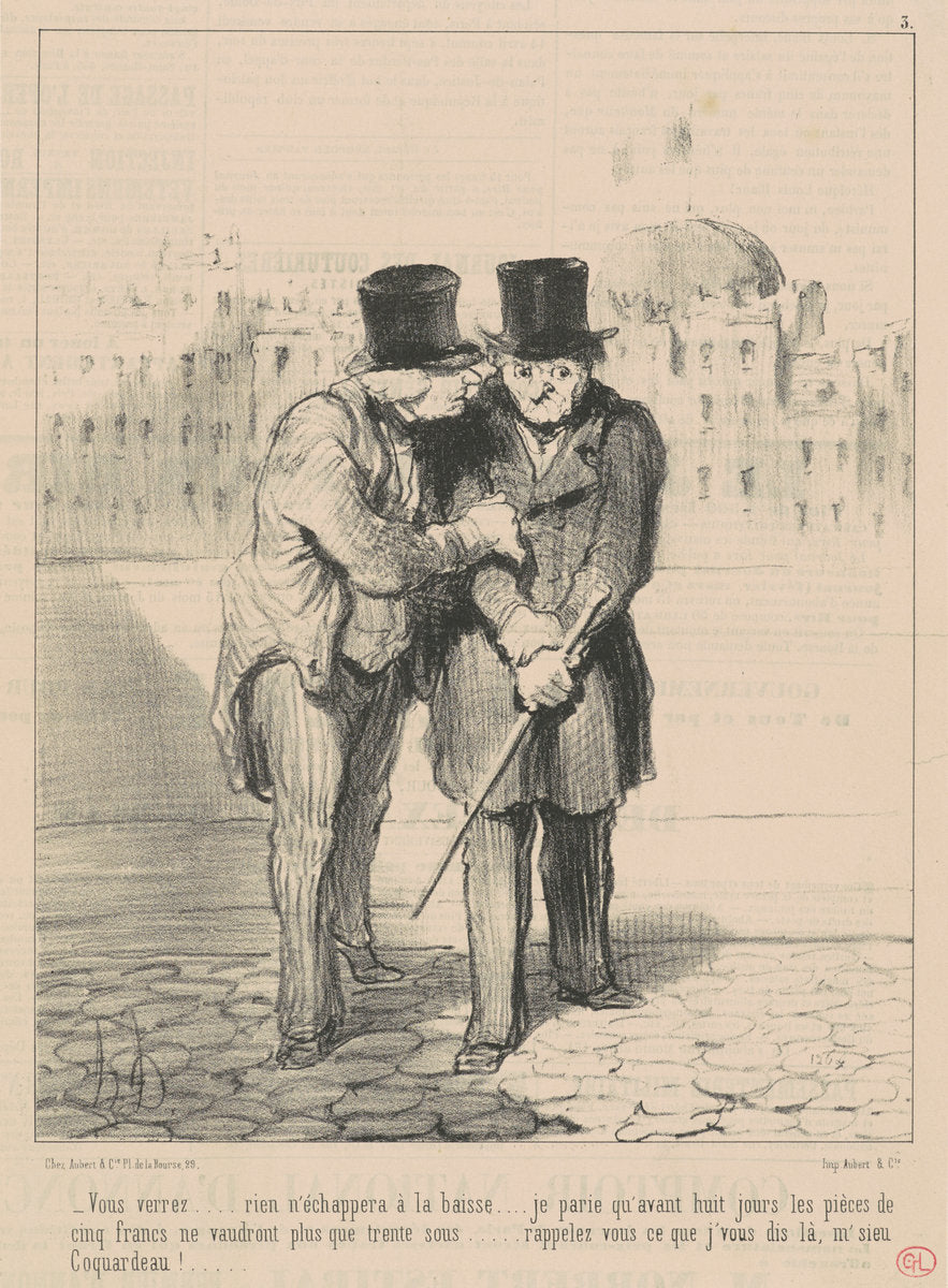 Vous verrez ... rien n'échappera a la baisse ... by Honoré Daumier (French, 1808 - 1879), 16X12"(A3)Poster Print