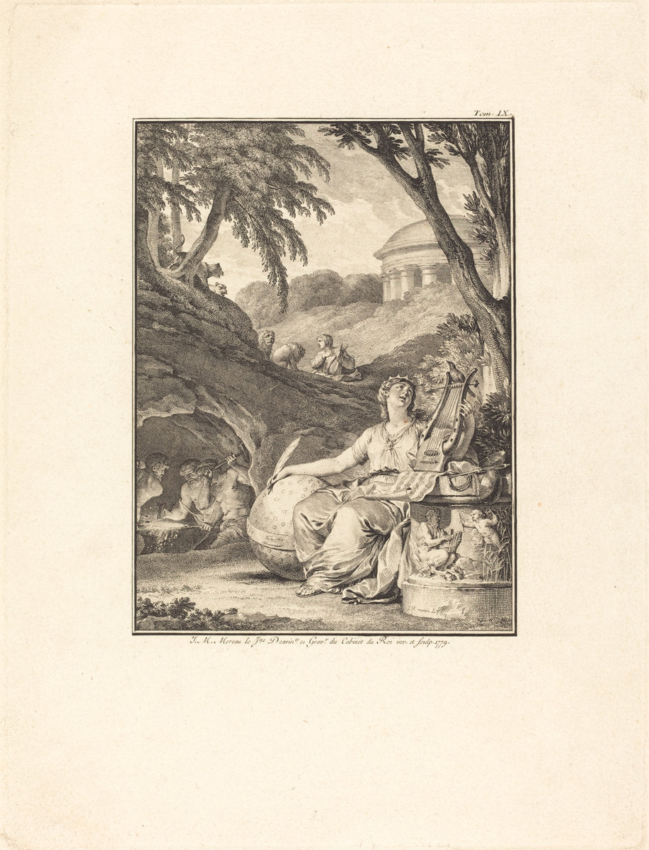Frontispiece: Dictionnaire de musique by Jean-Michel Moreau (French, 1741 - 1814), 16X12"(A3)Poster Print