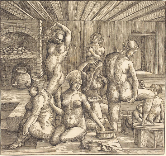 c. 1505/1510 by Follower of Albrecht Dürer (Women's Bath), 16X12"(A3)Poster Print