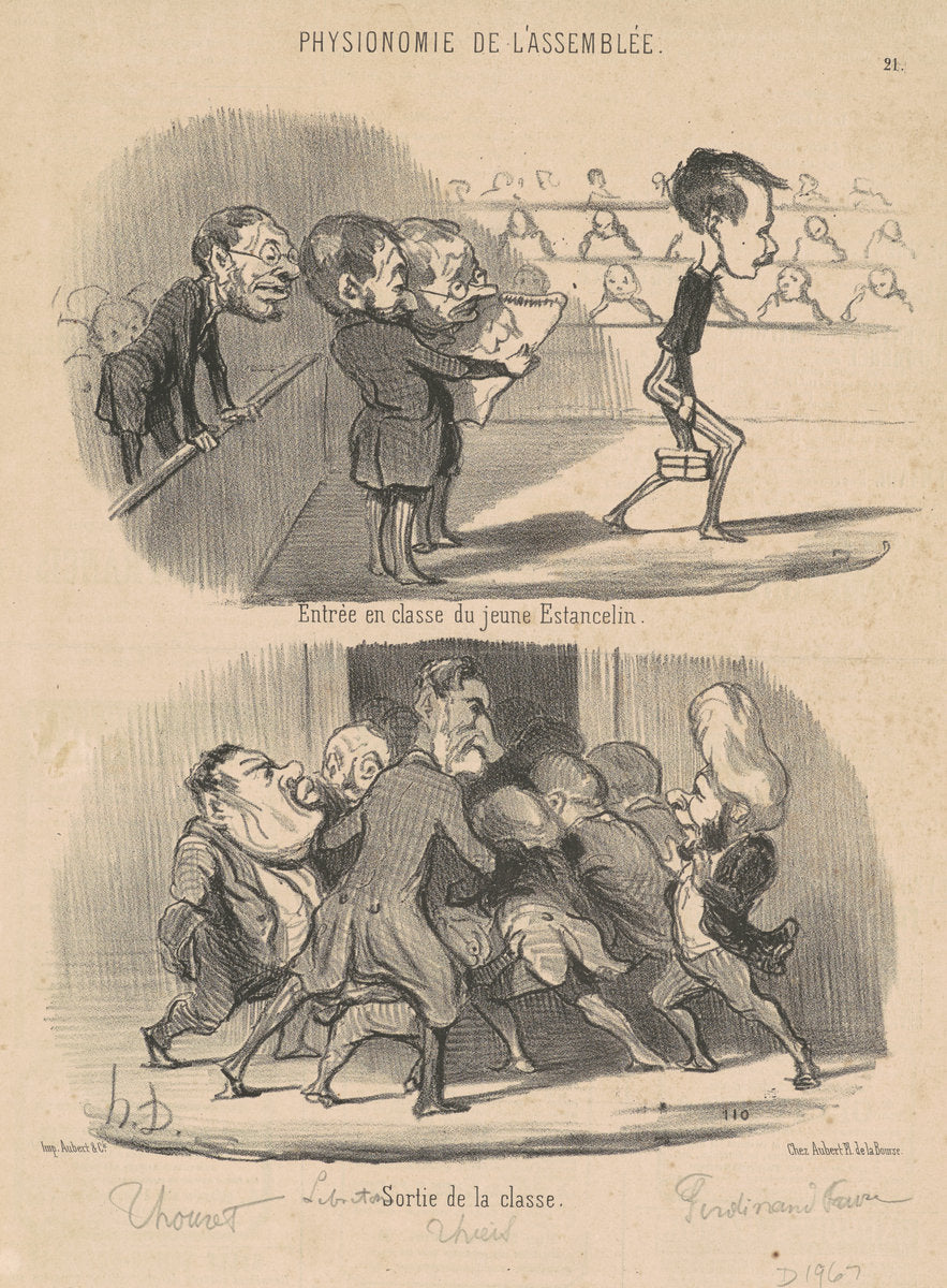 Entrée en classe du jeune Estancelin by Honoré Daumier (French, 1808 - 1879), 16X12"(A3)Poster Print