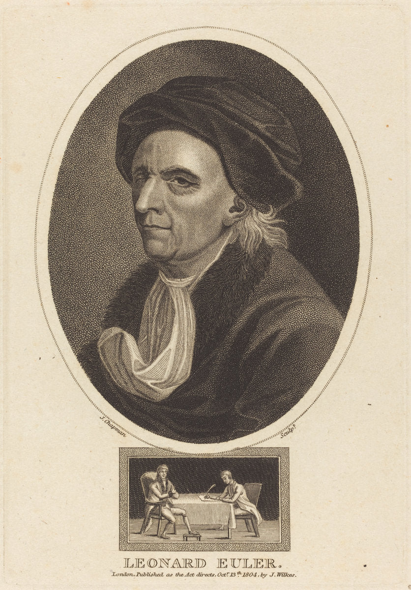 Leonard Euler by John Chapman (British, active 1792/1823), 16X12"(A3)Poster Print
