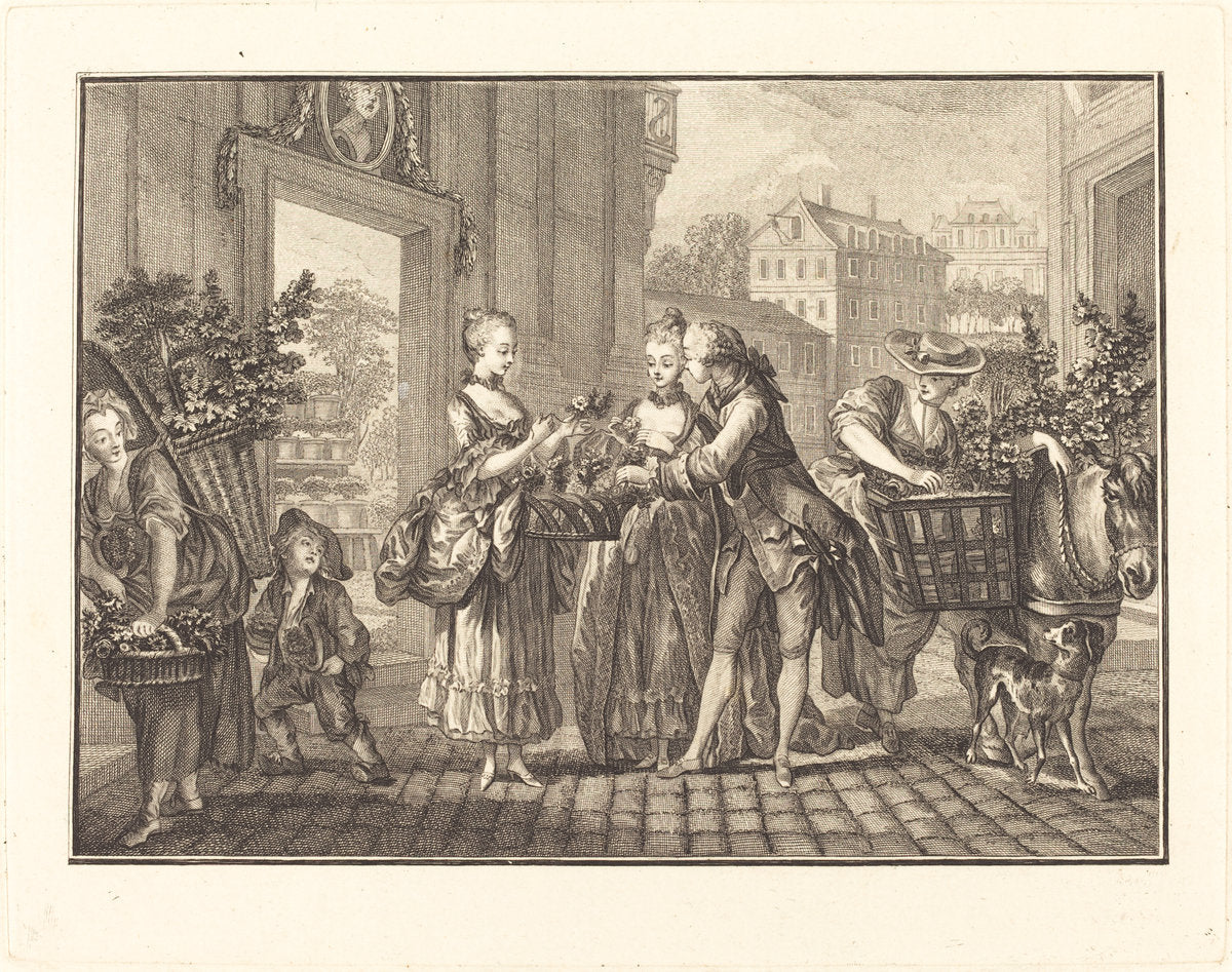 Le printemps by Joseph de Longueil after Charles Eisen (French, 1730 - 1792), 16X12"(A3)Poster Print