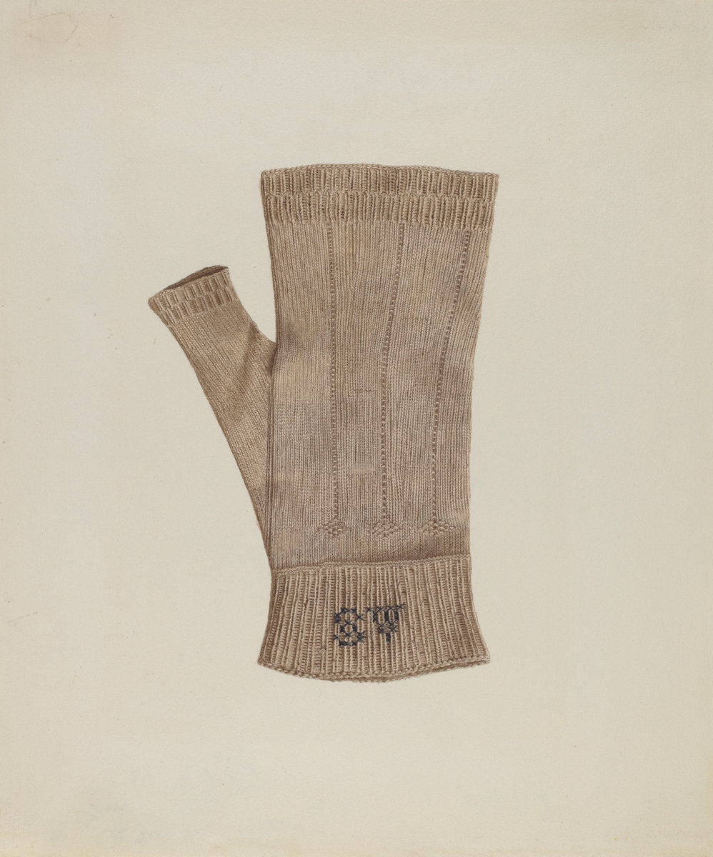 Knitted Glove by Elizabeth Moutal (American, active c. 1935), 16X12"(A3)Poster Print