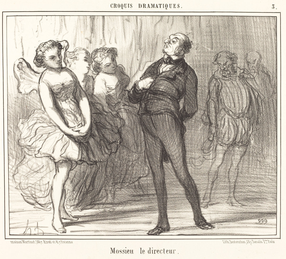 Mossieu le directeur by Honoré Daumier (French, 1808 - 1879), 16X12"(A3)Poster Print