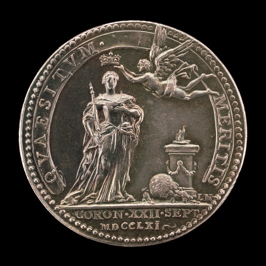 Fame Crowning the Queen before an Altar [reverse] by Johann Lorenz Natter (German, 1705 - 1763), 16X12"(A3)Poster Print