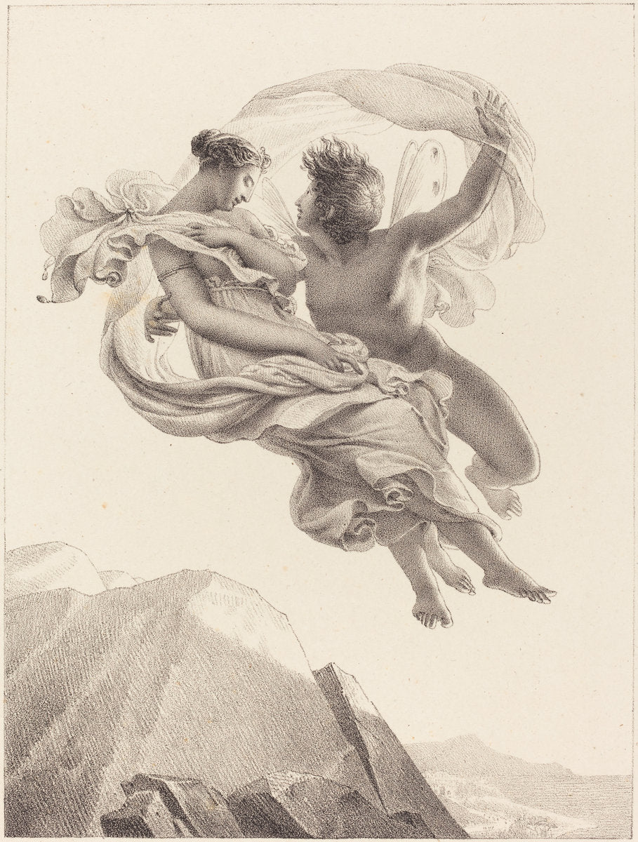 Zephyr and Psyche by Pierre Claude François Delorme (French, 1783 - 1859), 16X12"(A3)Poster Print