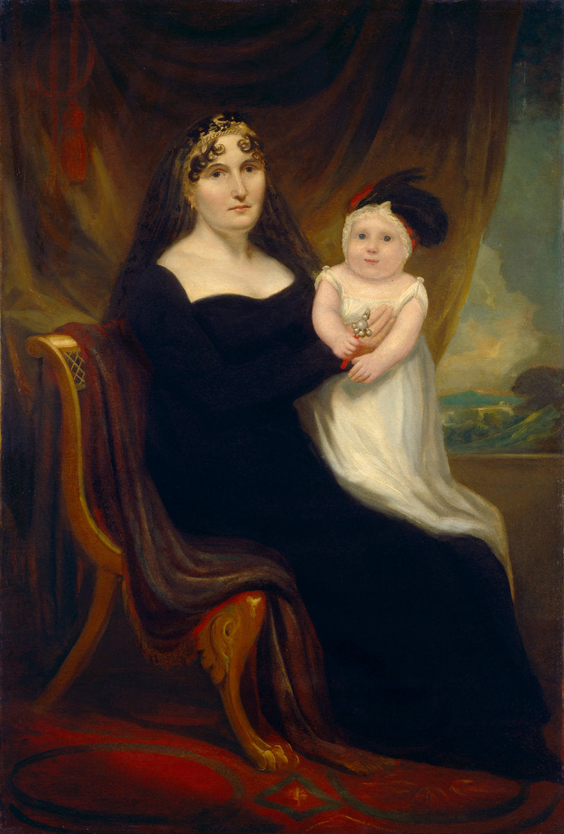 c. 1810 by American or Possibly British 19th Century (Mother and Child), 16X12"(A3)Poster Print