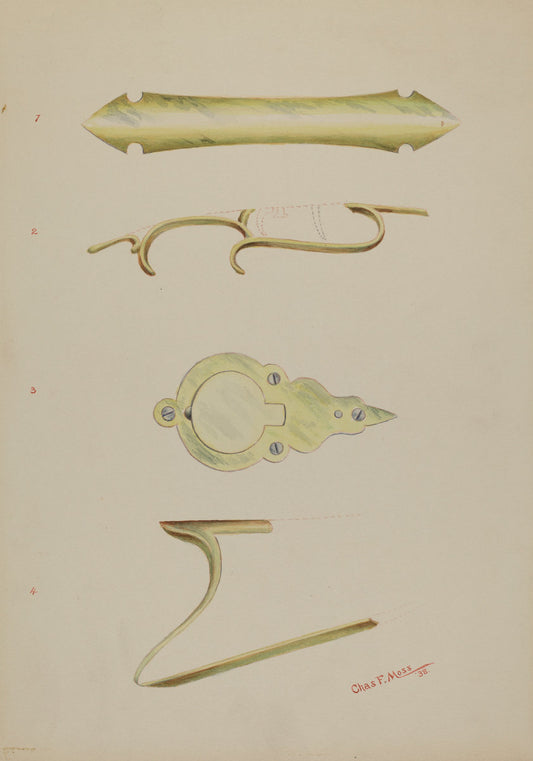 Patch Pocket and Decorations on Ky. Rifle by Charles Moss (American, active c. 1935), 16X12"(A3)Poster Print