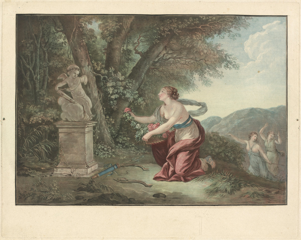 Offrande a l'amour by Jean-François Janinet after Jean Jacques Lagrenée II (French, 1752 - 1814), 16X12"(A3)Poster Print