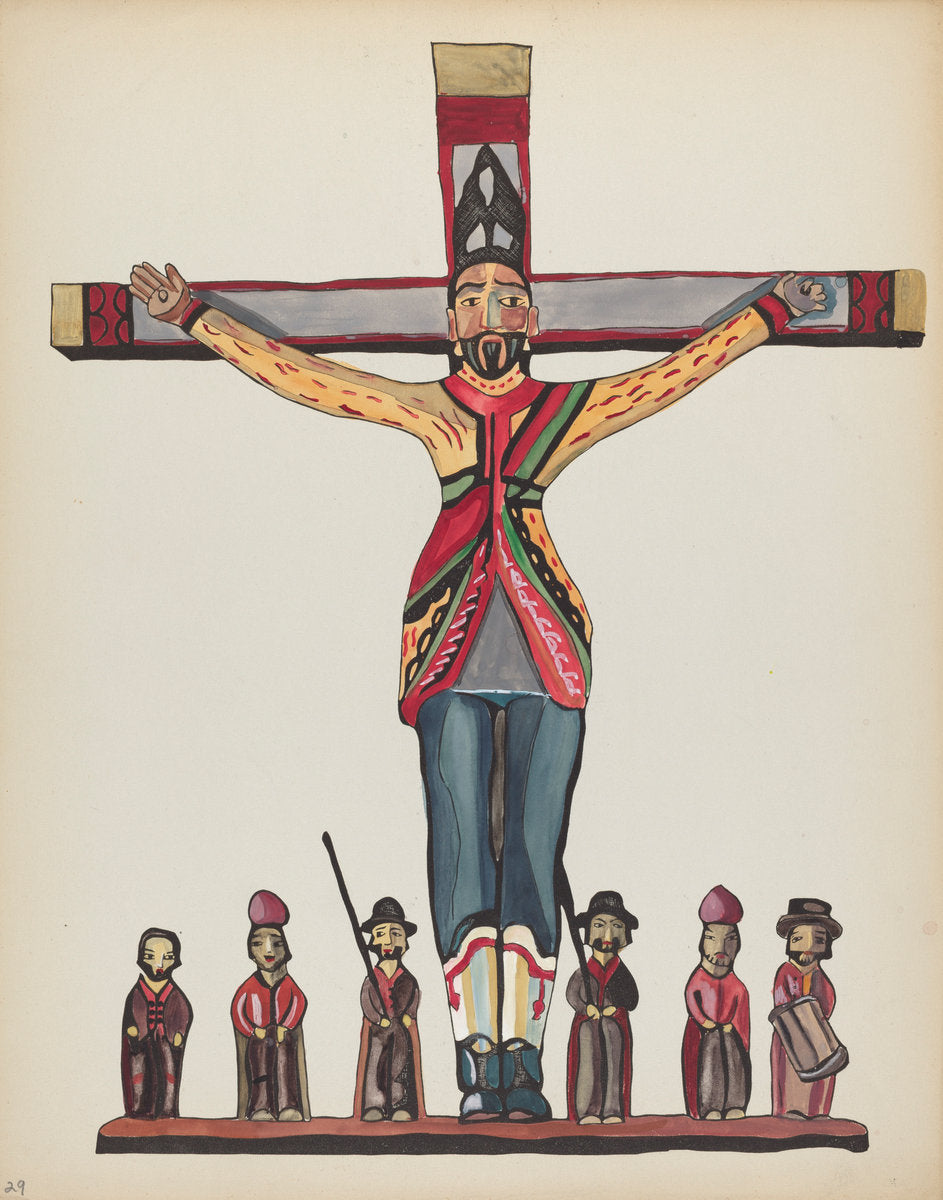 1935/1942 by American 20th Century (Plate 29: Saint Acacius: From Portfolio "Spanish Colonial Designs of New Mexico"), 16X12"(A3)Poster Print