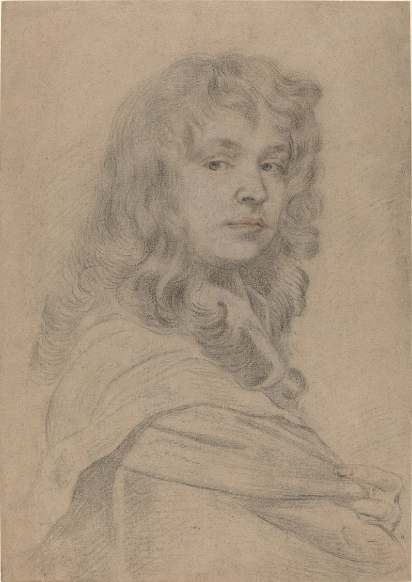 Self-Portrait by Sir Peter Lely (English, born Germany, 1618 - 1680), 16X12"(A3)Poster Print