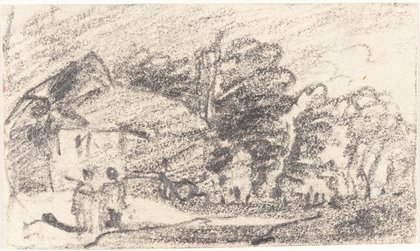 Two Figures on a Country Road by John Varley (British, 1778 - 1842), 16X12"(A3)Poster Print