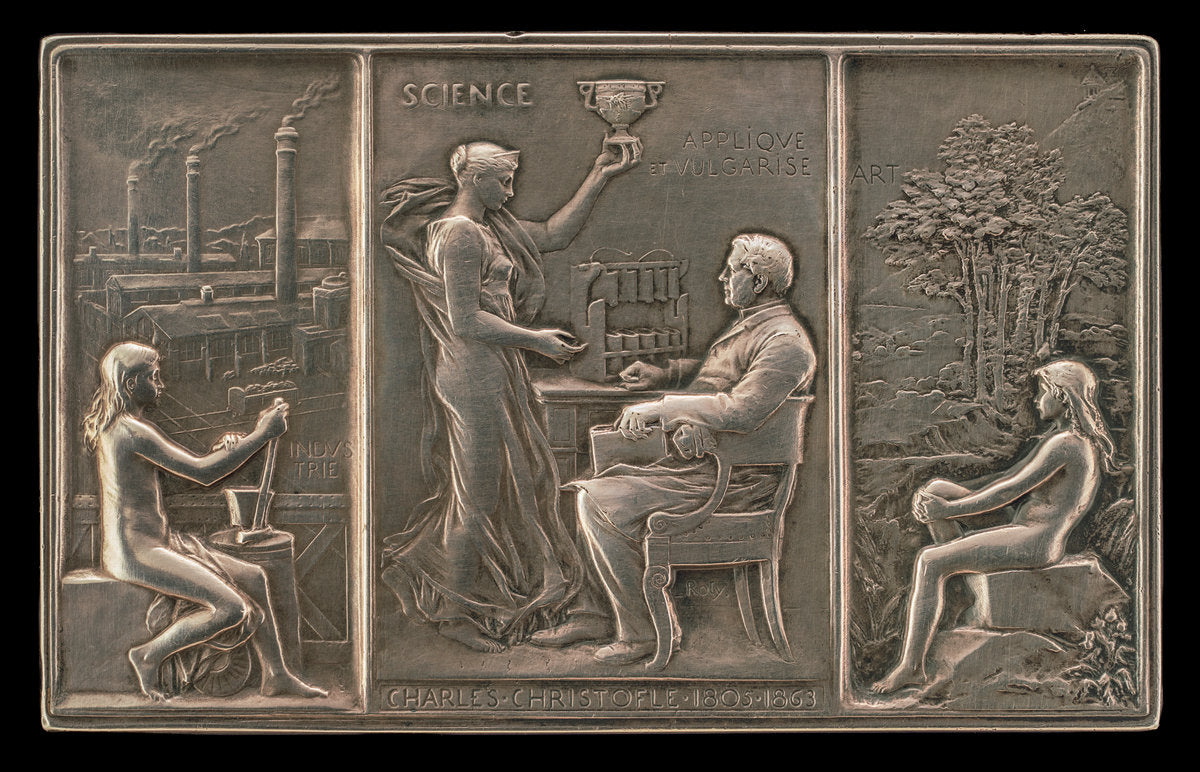 Charles Christofle, 1805-1863, Silversmith [obverse] by Louis-Oscar Roty (French, 1846 - 1911), 16X12"(A3)Poster Print