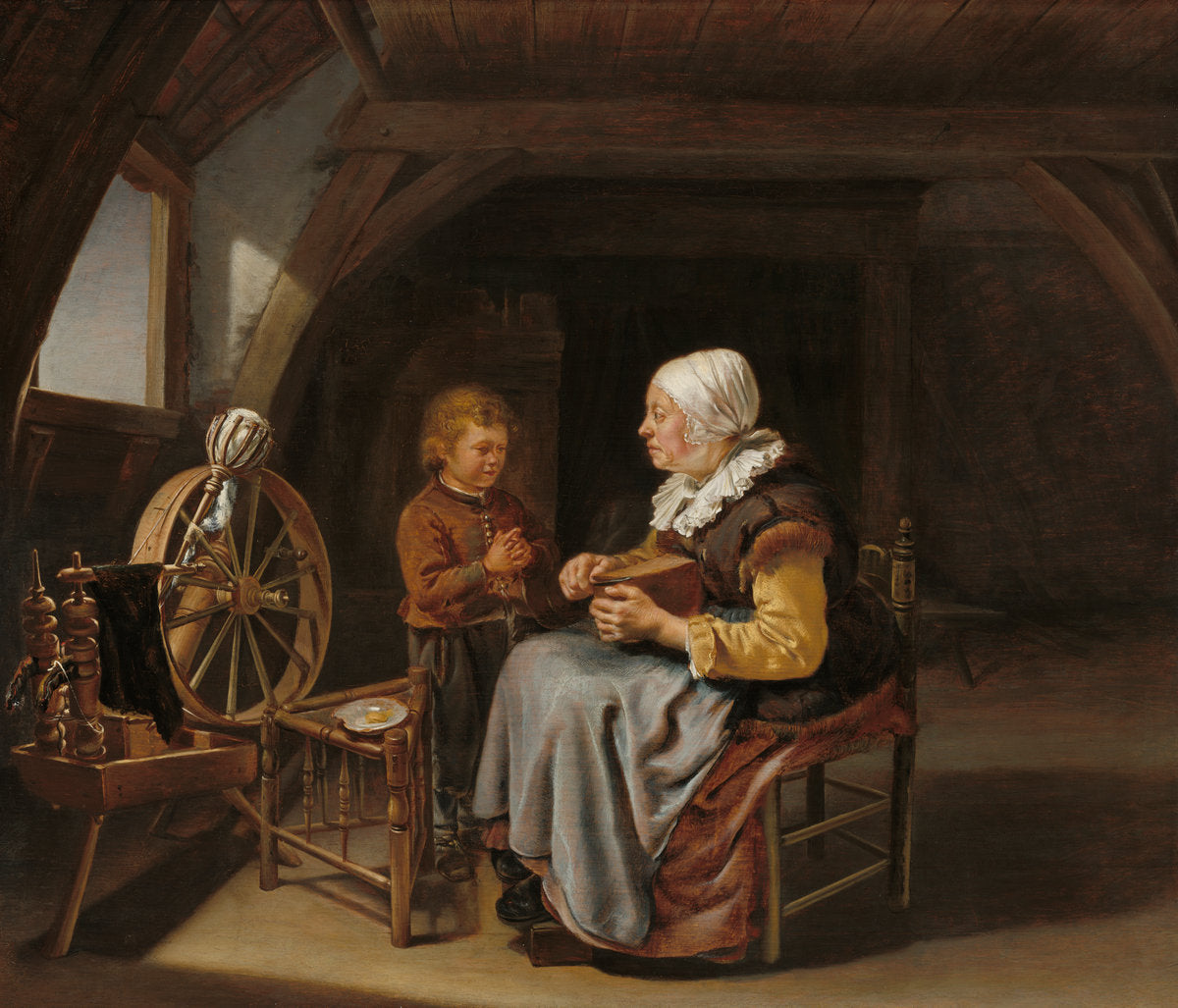Saying Grace by Frans van Mieris (Dutch, 1635 - 1681), 16X12"(A3)Poster Print