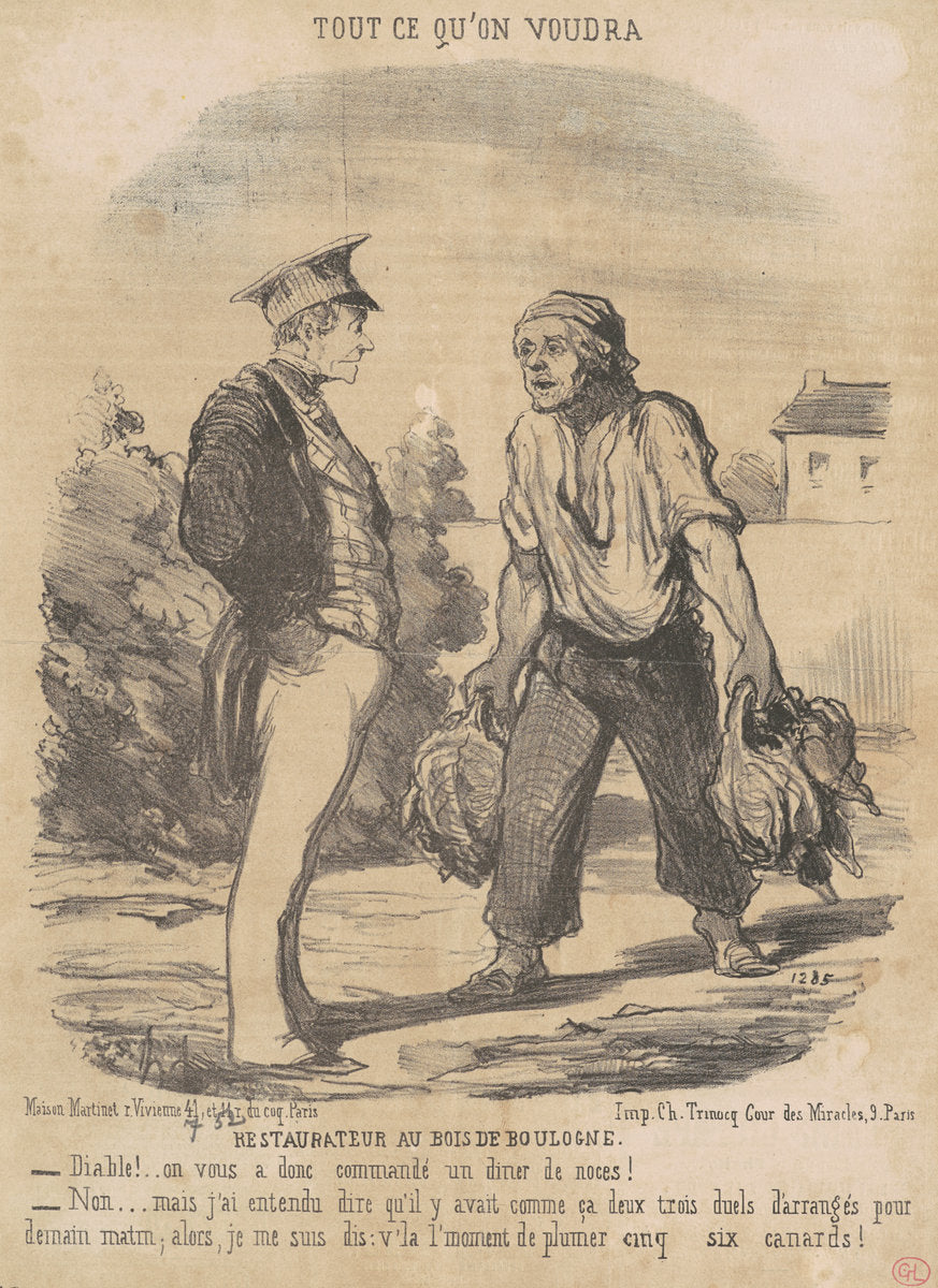Restaurateur au Bois de Boulogne by Honoré Daumier (French, 1808 - 1879), 16X12"(A3)Poster Print