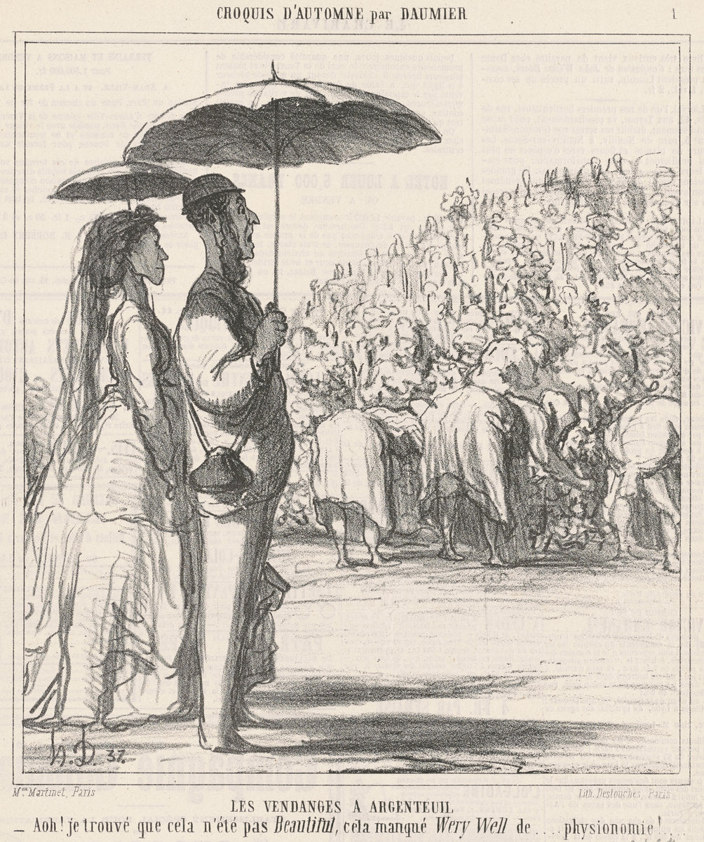 Les vendanges a Argenteuil by Honoré Daumier (French, 1808 - 1879), 16X12"(A3)Poster Print