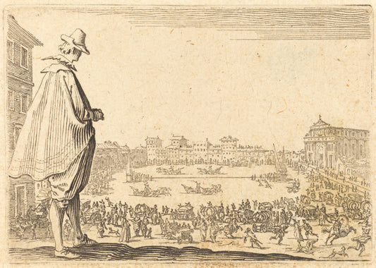 Piazza Santa Maria Novella, Florence by Jacques Callot (French, 1592 - 1635), 16X12"(A3)Poster Print