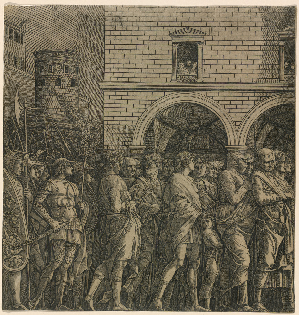 c. 1485/1490 by Workshop of Andrea Mantegna (The Triumph of Caesar: The Senators), 16X12"(A3)Poster Print