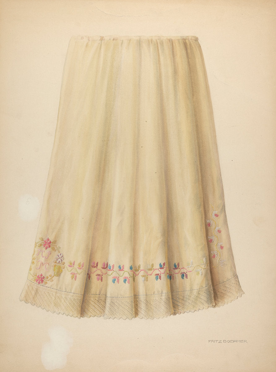 Zoar Embroidered Flannel Petticoat by Fritz Boehmer (American, active c. 1935), 16X12"(A3)Poster Print