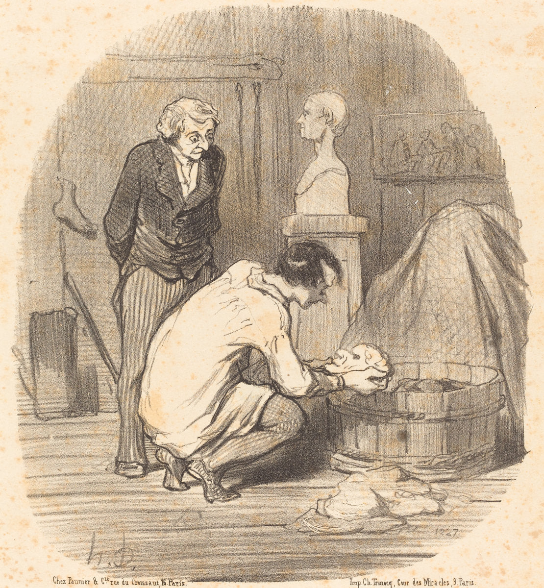 L'Artiste - Voila qui est terminé!... by Honoré Daumier (French, 1808 - 1879), 16X12"(A3)Poster Print