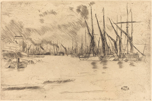 From Pickle-Herring Stairs by James McNeill Whistler (American, 1834 - 1903), 16X12"(A3)Poster Print
