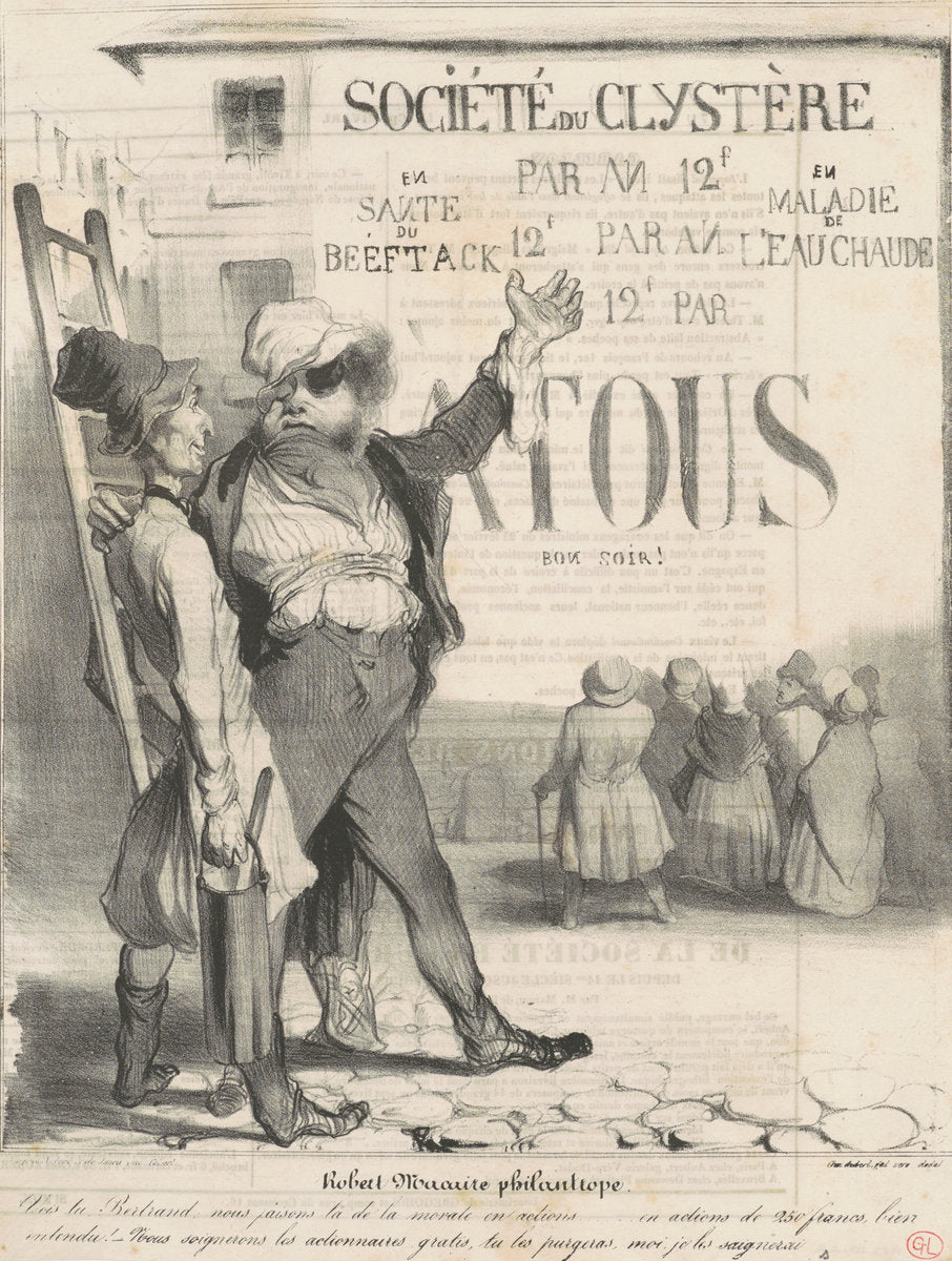 Robert Macaire philantrope by Honoré Daumier (French, 1808 - 1879), 16X12"(A3)Poster Print
