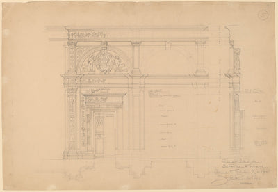 Siena Cathedral, Entrance to Library by John Russell Pope (American, 1874 - 1937), 16X12"(A3)Poster Print