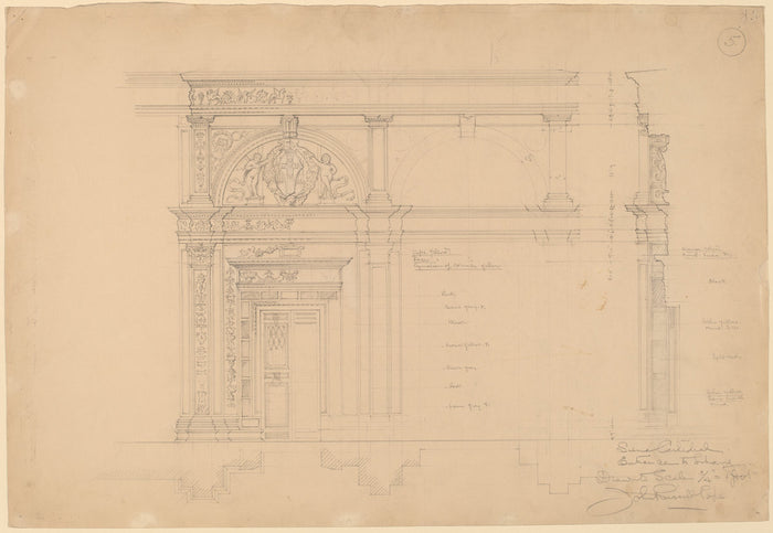 Siena Cathedral, Entrance to Library by John Russell Pope (American, 1874 - 1937), 16X12