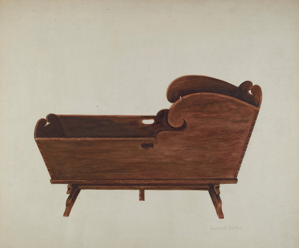 Cradle by Leonard Battee (American, active c. 1935), 16X12"(A3)Poster Print